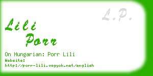 lili porr business card